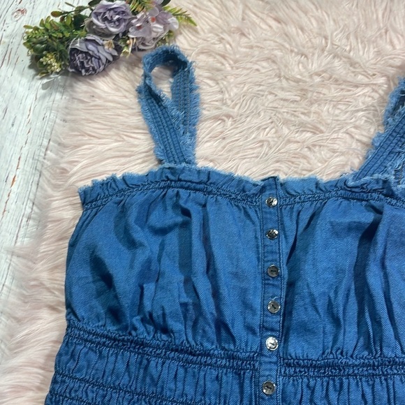 Anthropologie Pilcro ruched cropped denim Cami - Picture 7 of 10